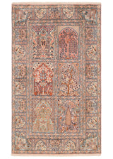Alfombra india de seda pura de Cachemira | 151 x 90 cm