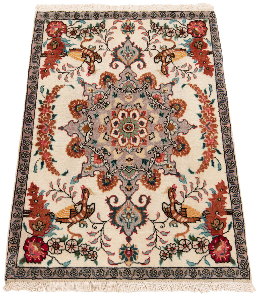Alfombra persa Tabriz 50 Raj de lana y seda | 70 x 50 cm