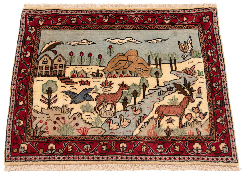 Alfombra persa Kashan | 62 x 80 cm