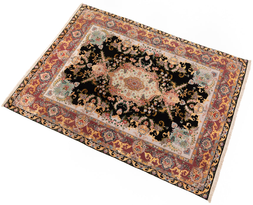 Alfombra persa Tabriz 70 Raj de lana y seda | 203 x 146 cm
