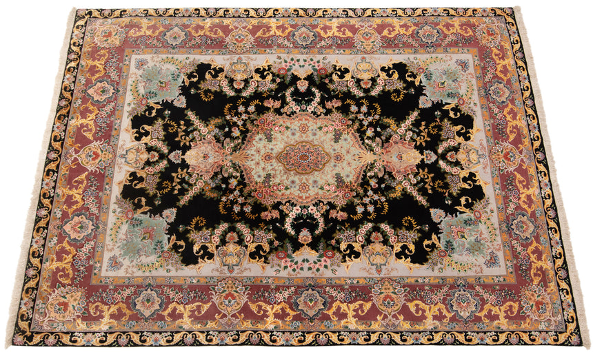 Alfombra persa Tabriz 70 Raj de lana y seda | 203 x 146 cm