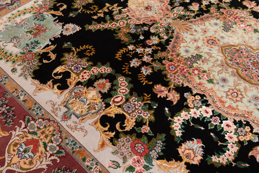 Alfombra persa Tabriz 70 Raj de lana y seda | 203 x 146 cm