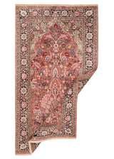 Alfombra india de seda pura de Cachemira | 161 x 88 cm