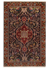 Alfombra persa Tabriz 40 Raj | 134 x 88 cm