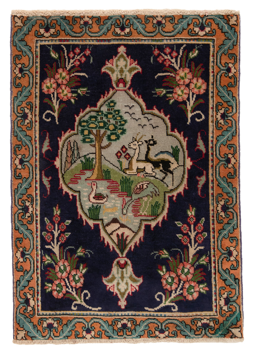Alfombra persa Tabriz Patina | 77 x 55 cm