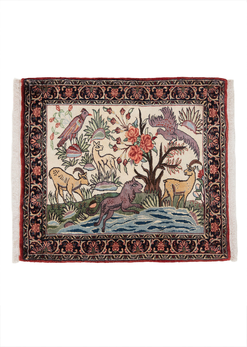 Alfombra persa Bidjar | 73 x 66 cm