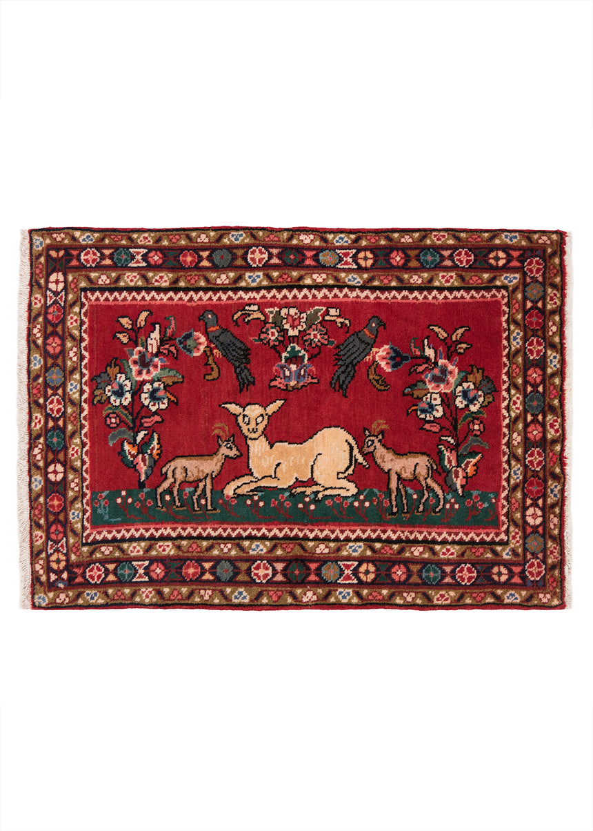 Alfombra persa Hamedan | 88 x 63 cm