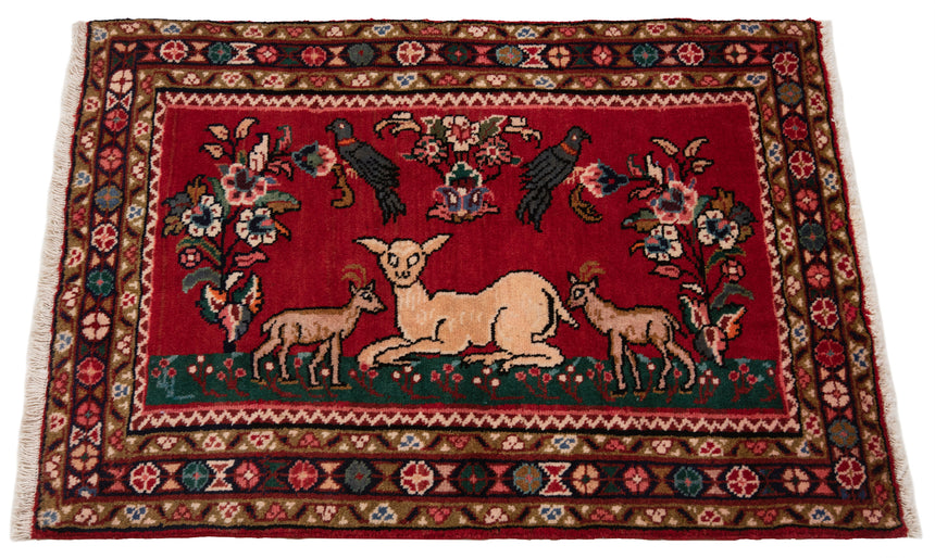 Alfombra persa Hamedan | 88 x 63 cm