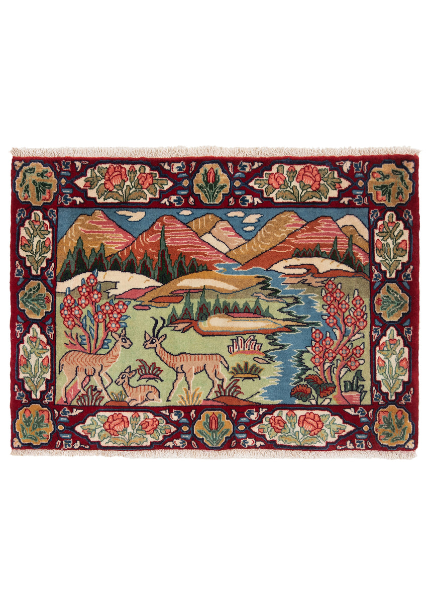 Alfombra persa Kashan | 54 x 78 cm