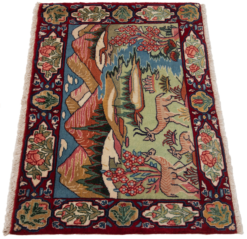 Alfombra persa Kashan | 54 x 78 cm