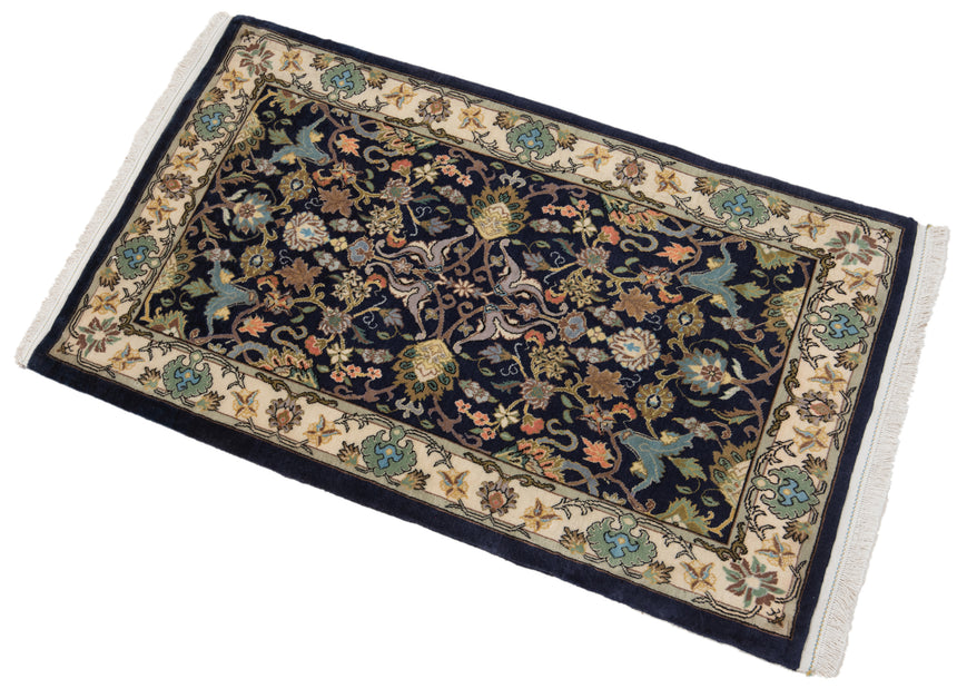 Alfombra persa Qom | 104 x 63 cm