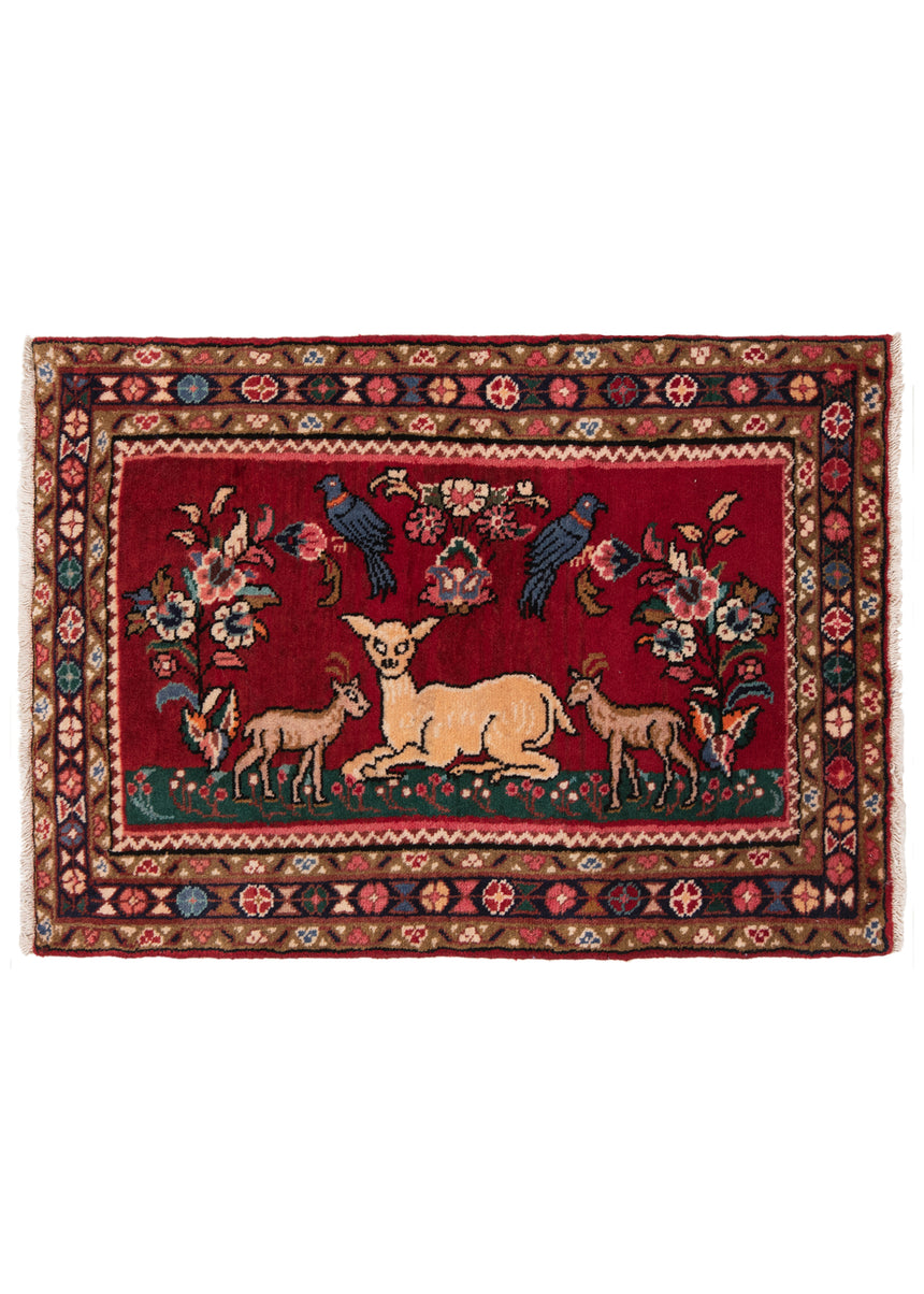 Alfombra persa Hamedan | 90 x 60 cm