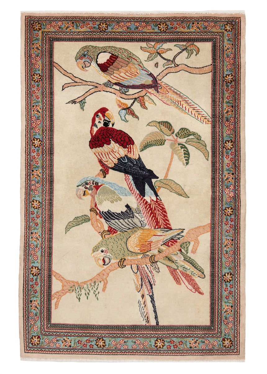 Alfombra persa Qom | 116 x 77 cm