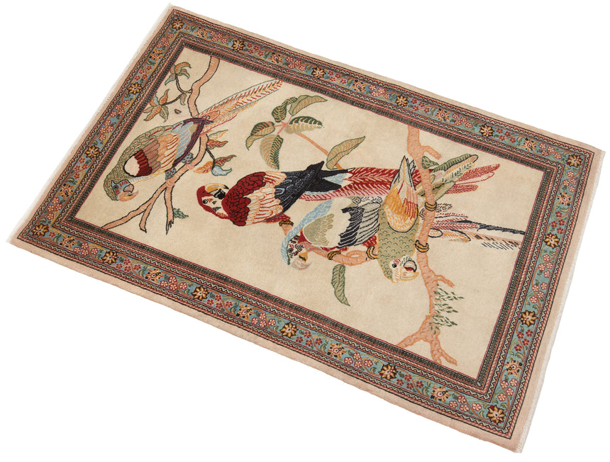 Alfombra persa Qom | 116 x 77 cm