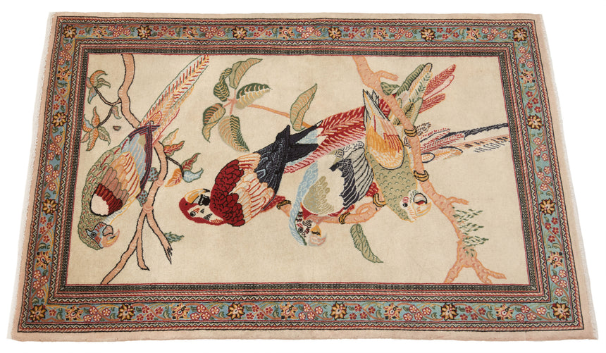 Alfombra persa Qom | 116 x 77 cm