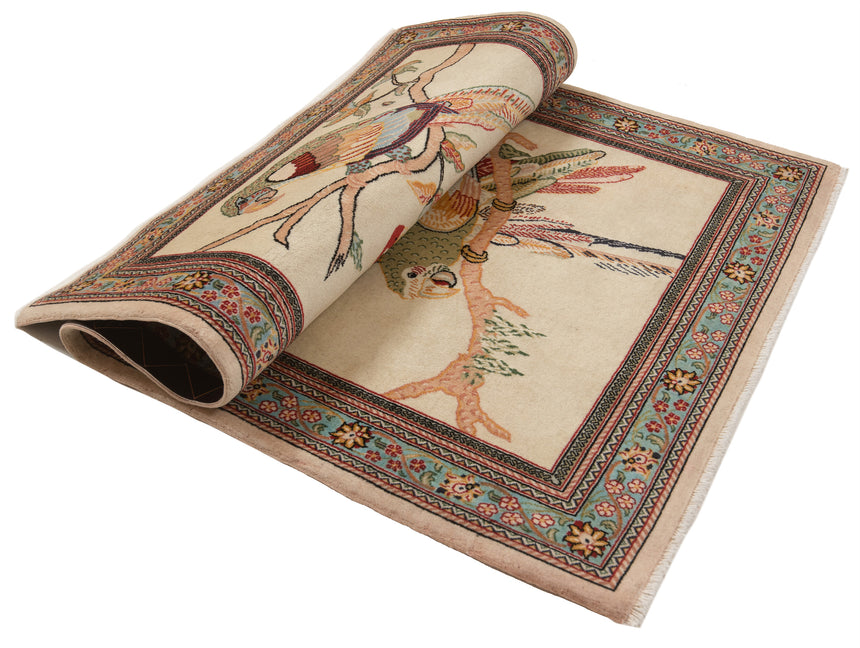 Alfombra persa Qom | 116 x 77 cm