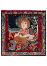 Alfombra persa Kashan | 66 x 65 cm
