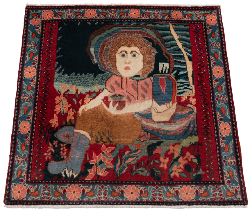 Alfombra persa Kashan | 66 x 65 cm