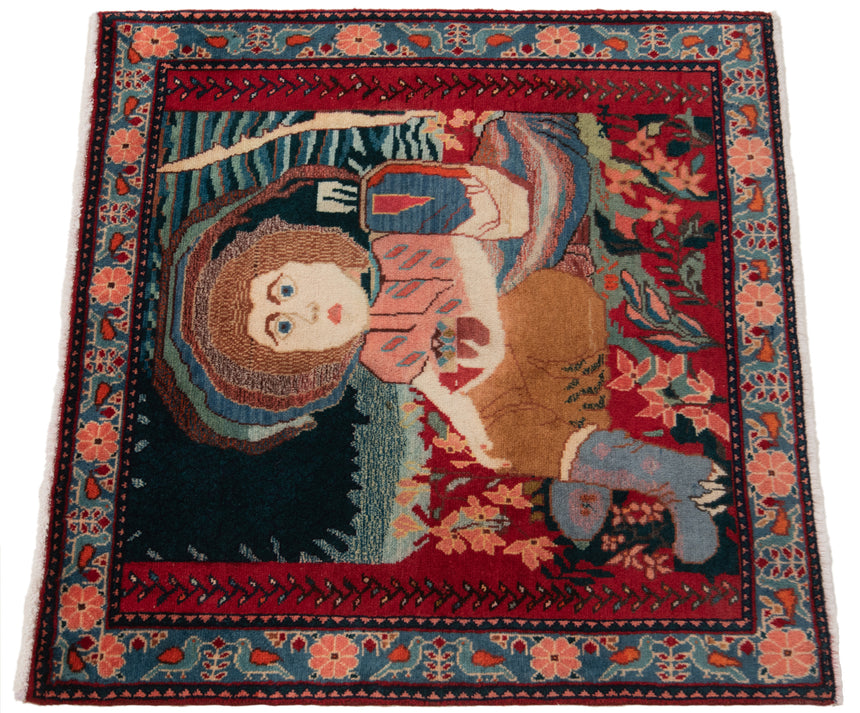 Alfombra persa Kashan | 66 x 65 cm