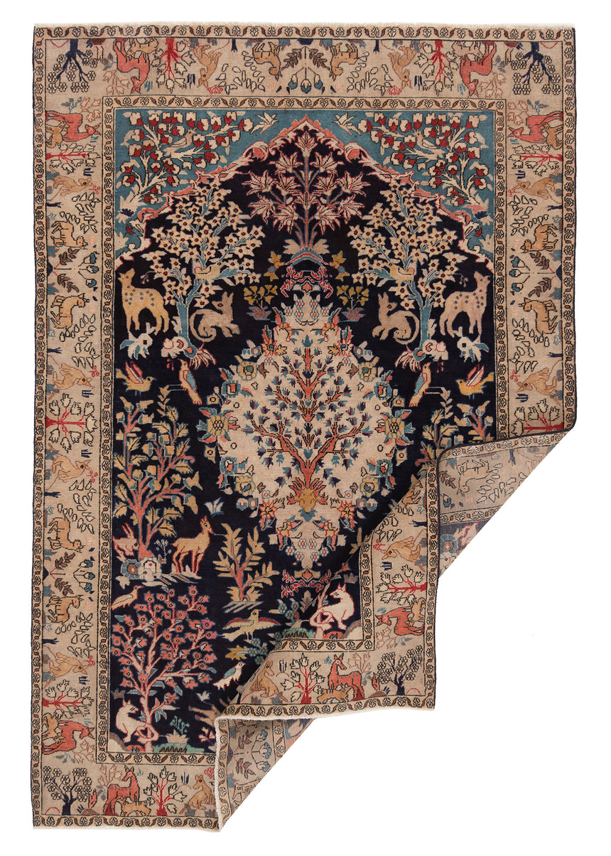 Alfombra persa Qom Patina | 195 x 133 cm