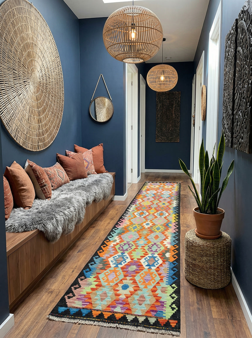 Kilim Afgano | 399 x 84 cm