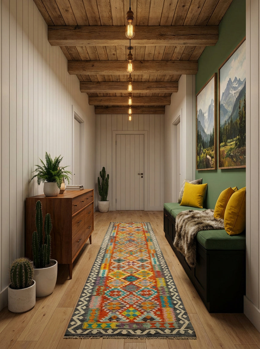 Kilim Afgano | 408 x 83 cm