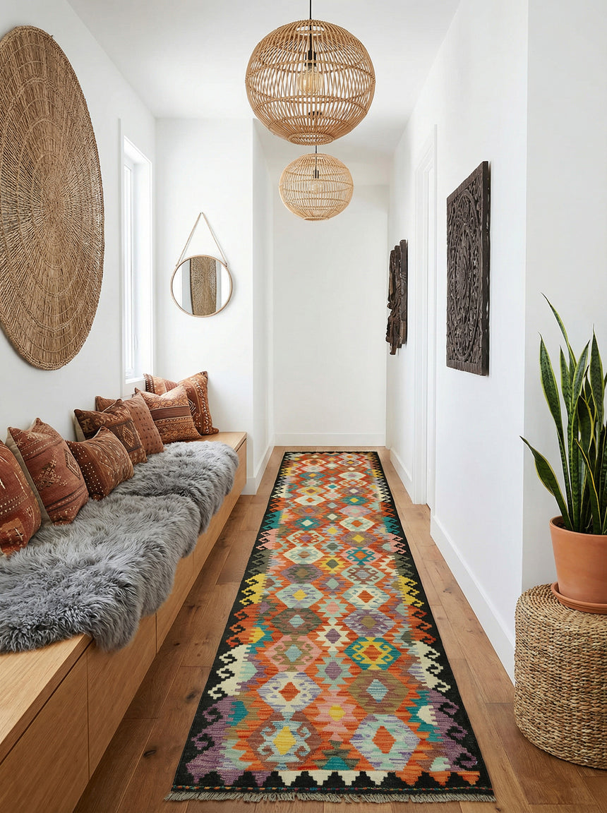 Kilim Afgano | 397 x 94 cm