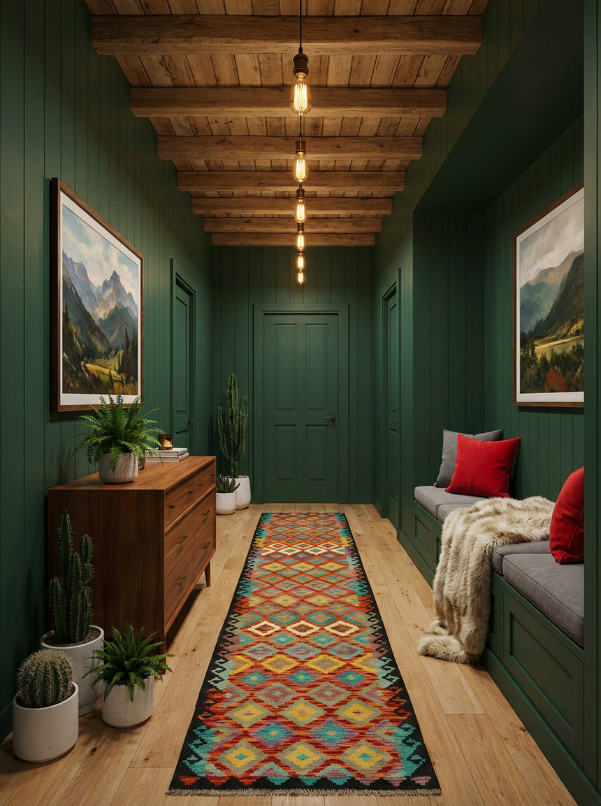 Kilim Afgano | 392 x 80 cm