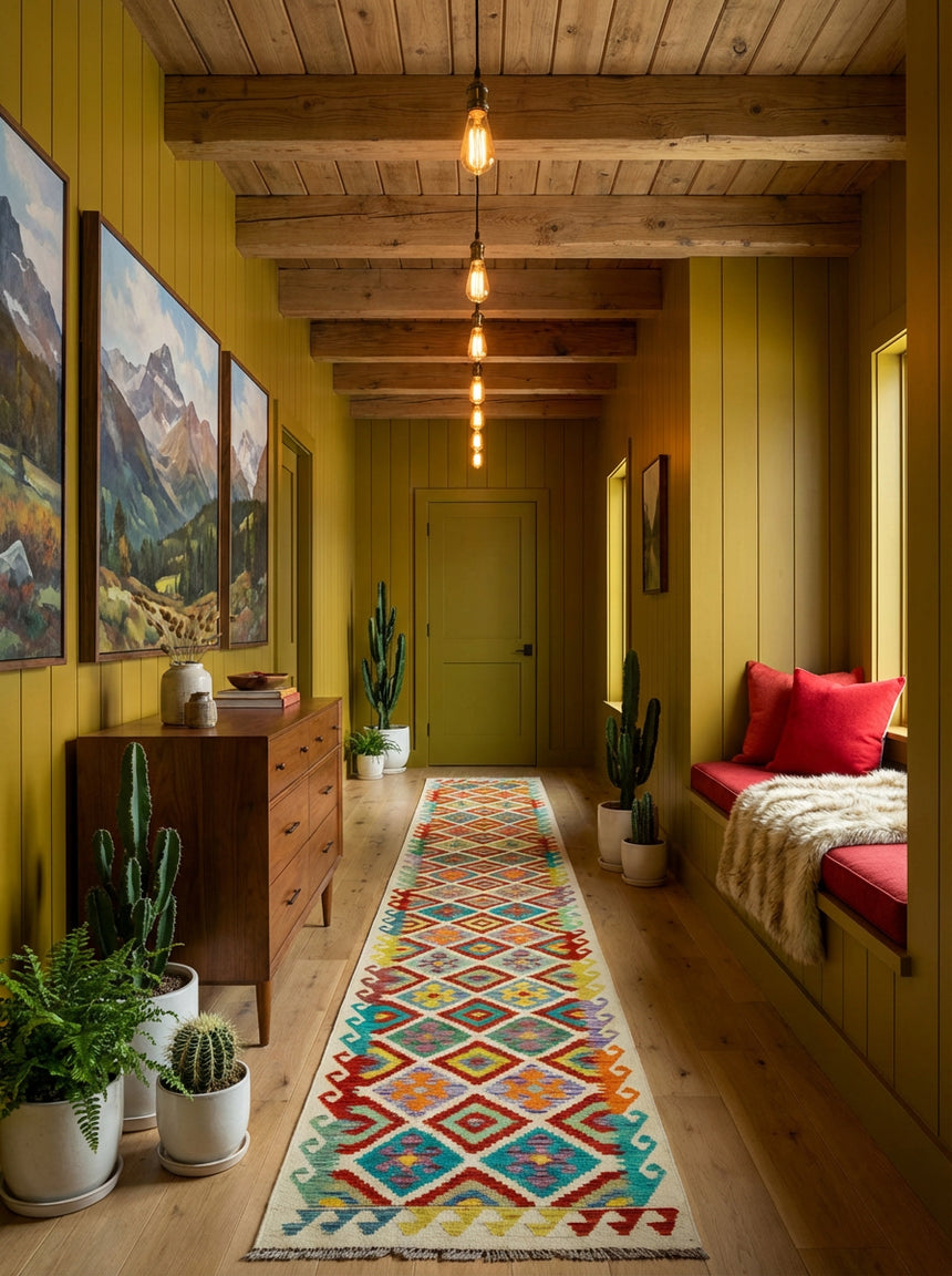 Kilim Afgano | 395 x 81 cm