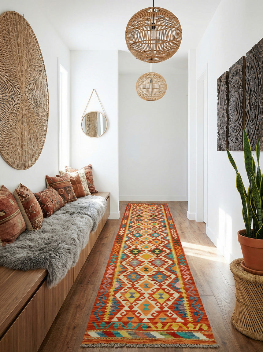 Kilim Afgano | 398 x 80 cm