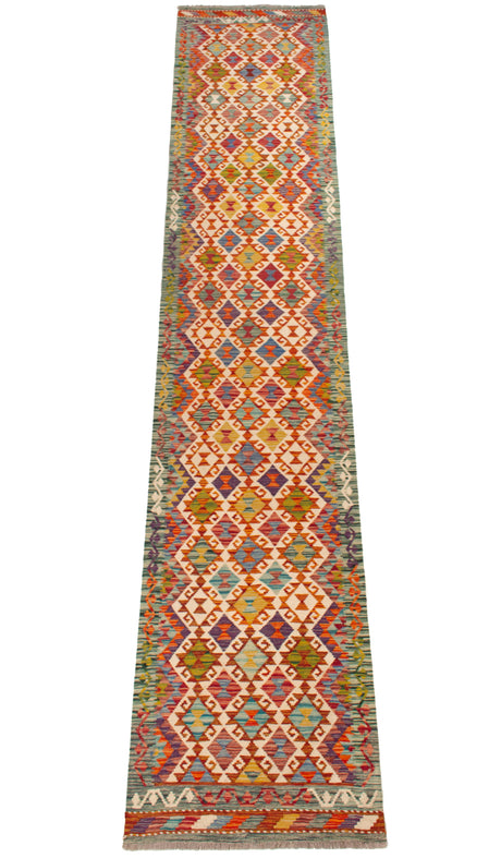 Kilim Afgano | 393 x 78 cm