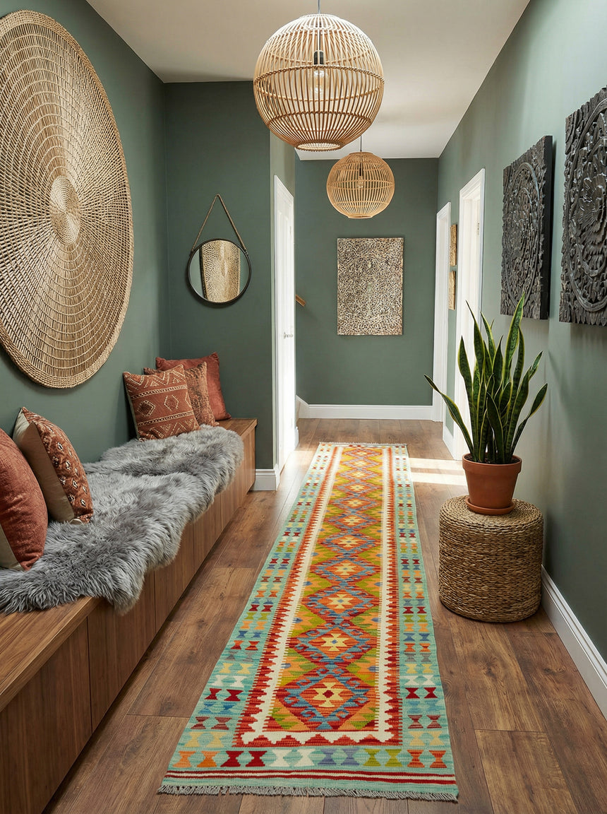 Kilim Afgano | 407 x 80 cm