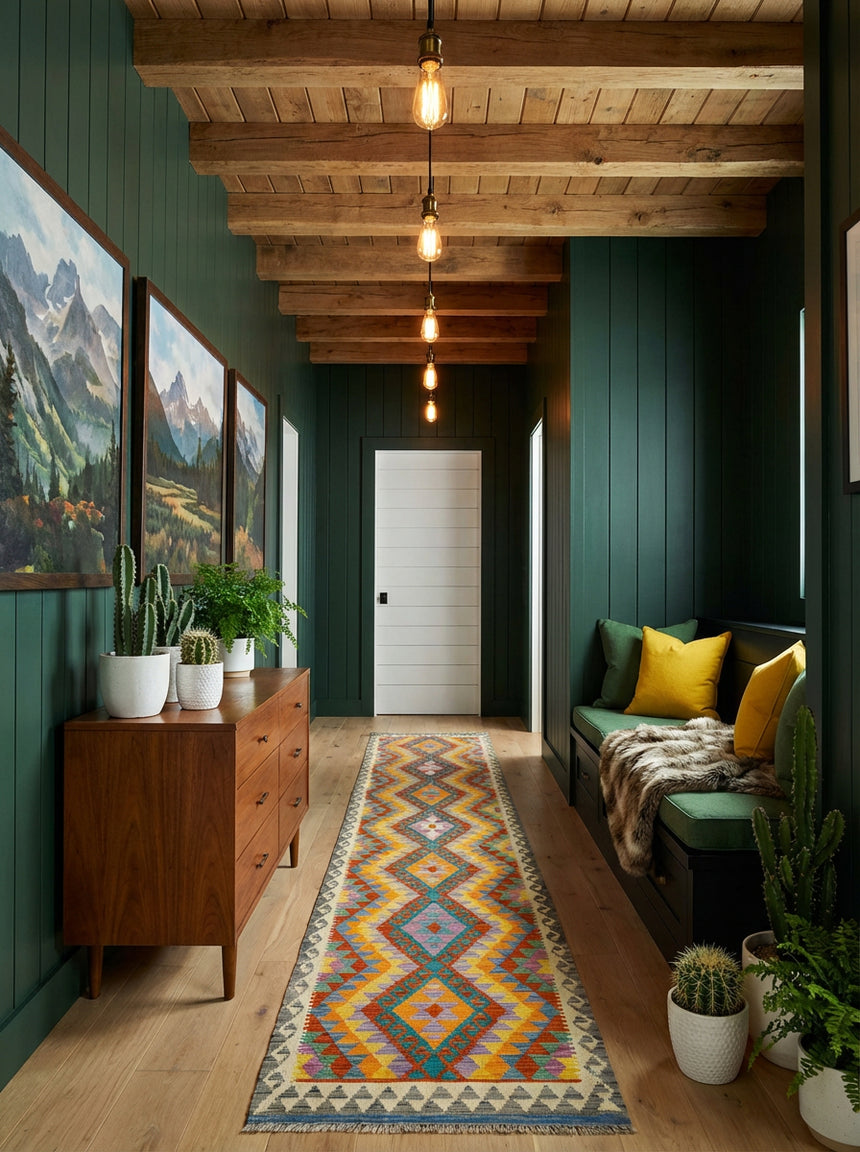 Kilim Afgano | 383 x 86 cm