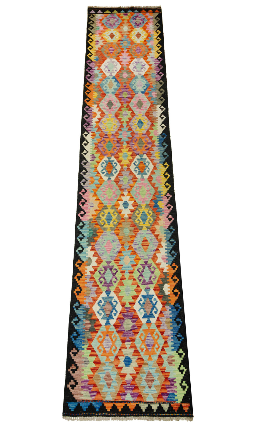 Kilim Afgano | 399 x 84 cm