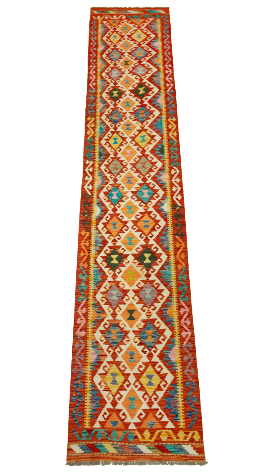 Kilim Afgano | 398 x 80 cm