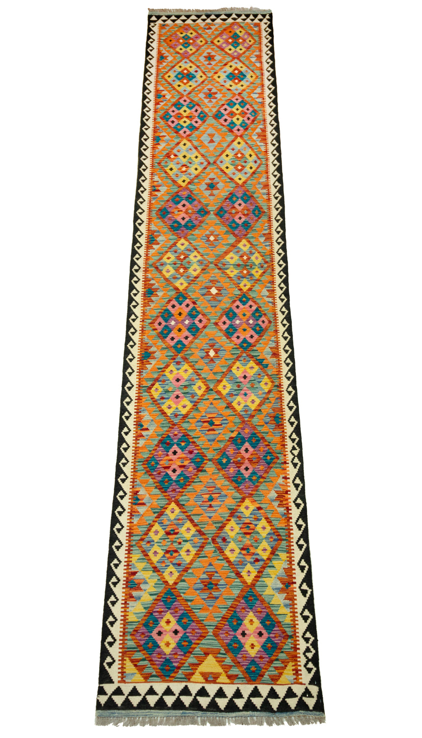 Kilim Afgano | 397 x 81 cm