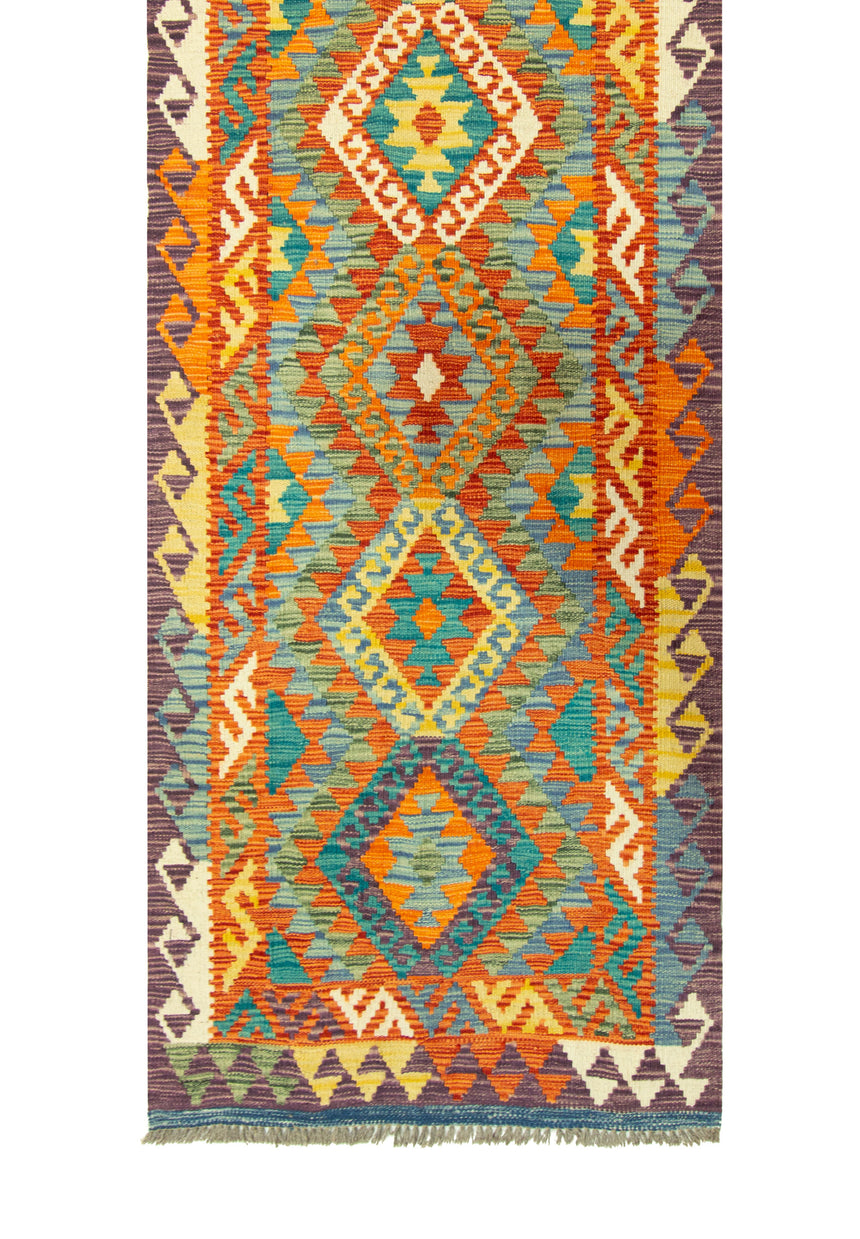 Kilim Afgano | 393 x 92 cm
