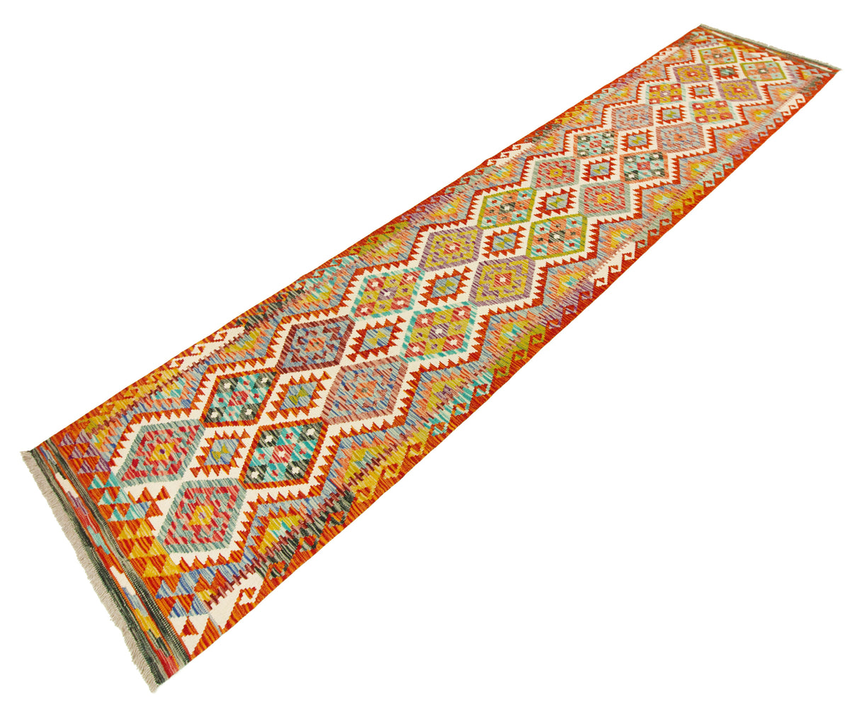 Kilim Afgano | 394 x 82 cm