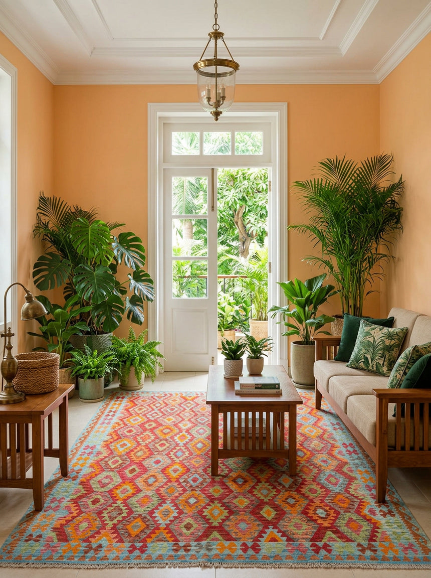 Kilim Afgano | 299 x 263 cm