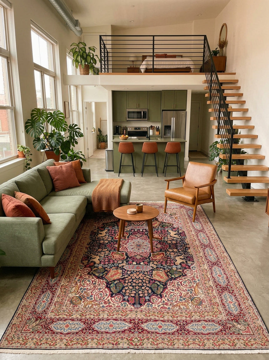 Antique 80-Year-Old Kerman Persian Rug | 397 x 290 cm 