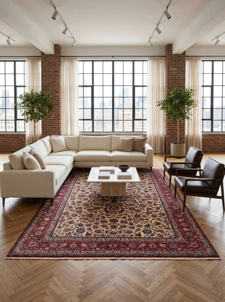 Antique 80-Year-Old Yazd Persian Rug | 452 x 297 cm 