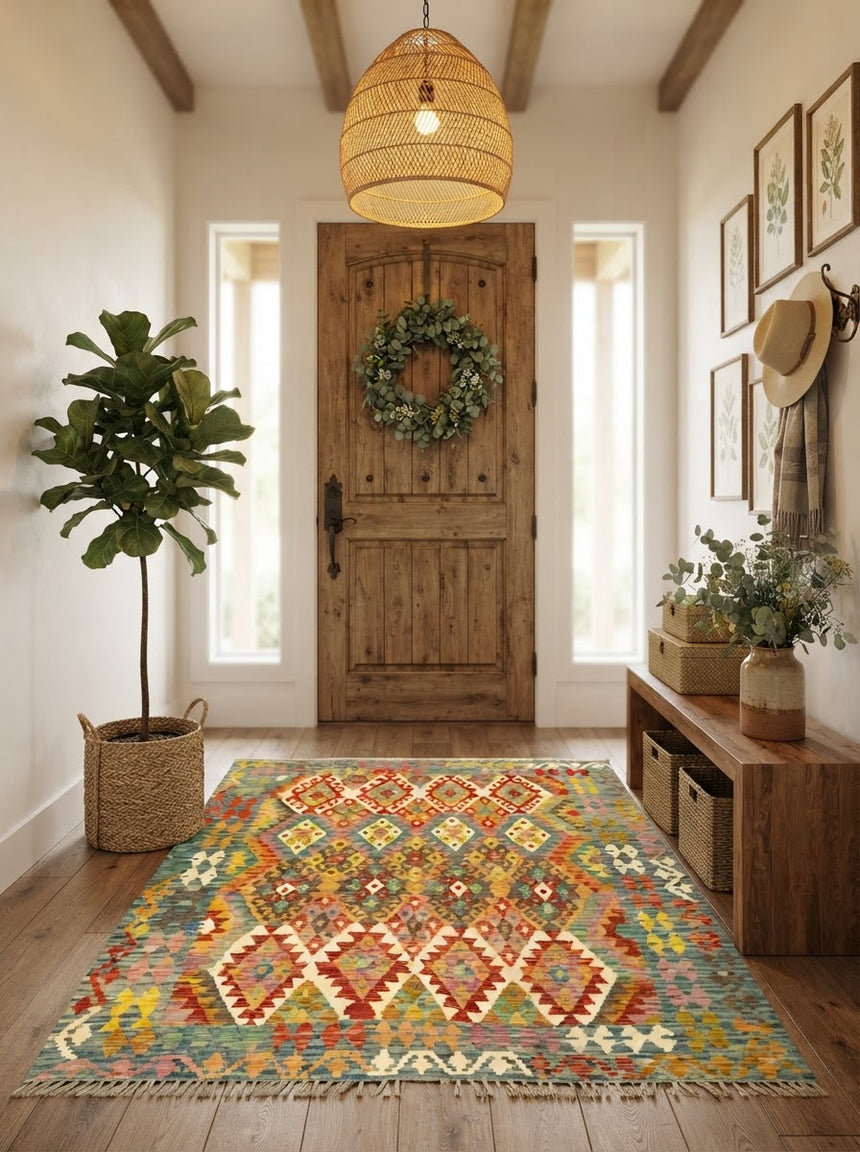 Kilim Afgano | 201 x 199 cm