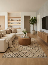 Modern Kilim Gray Rhombus | 251 x 184cm 