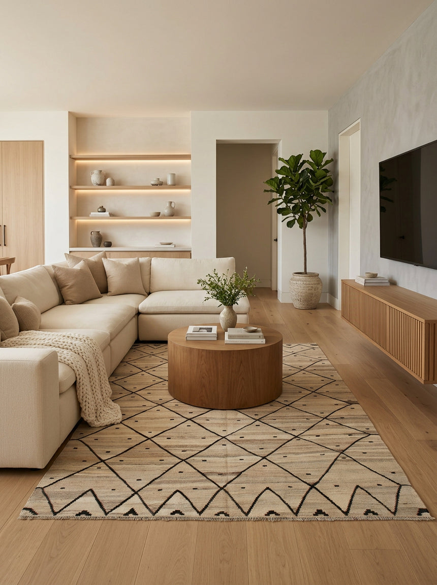 Modern Kilim Gray Rhombus | 251 x 184cm 