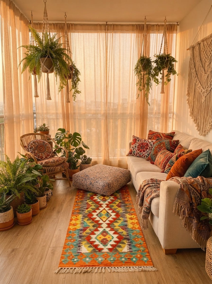 Kilim Afgano | 204 x 63 cm