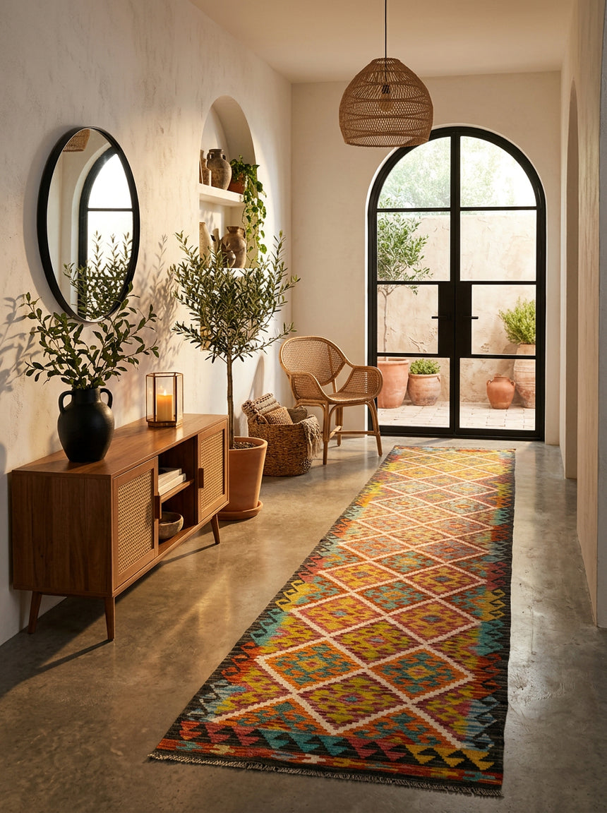 Kilim Afgano | 399 x 82 cm