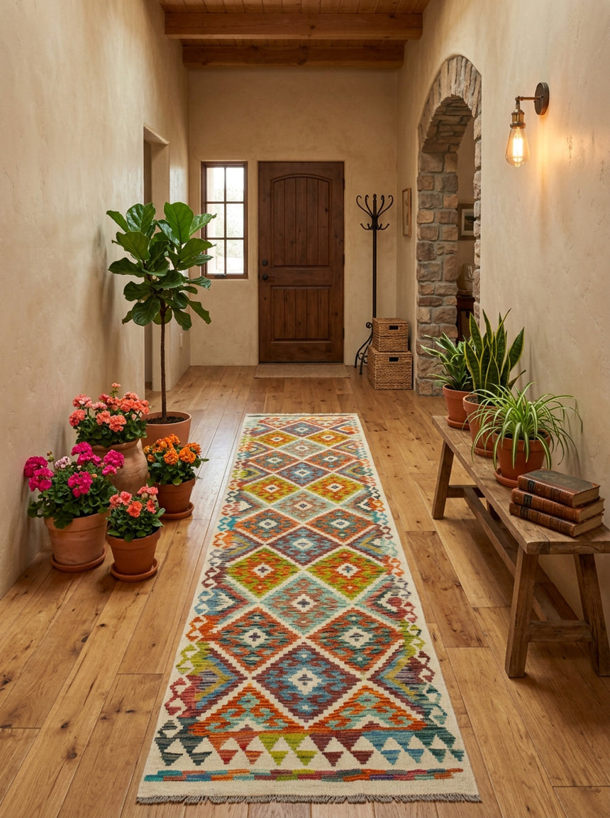 Afghan Kilim | 303 x 80 cm 