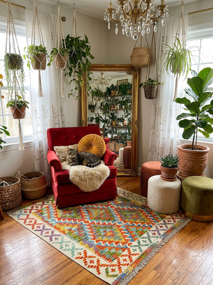 Kilim Afgano | 101 x 98 cm