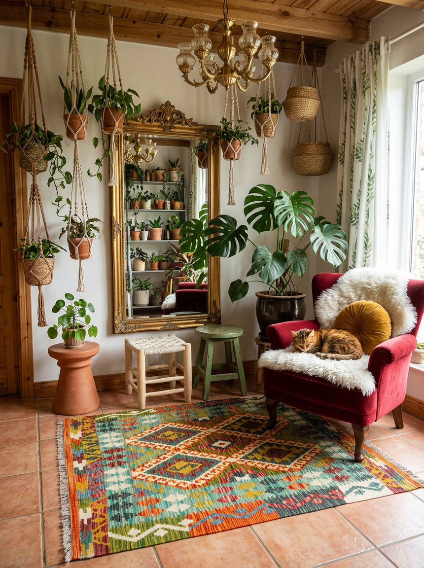 Kilim Afgano | 103 x 100 cm