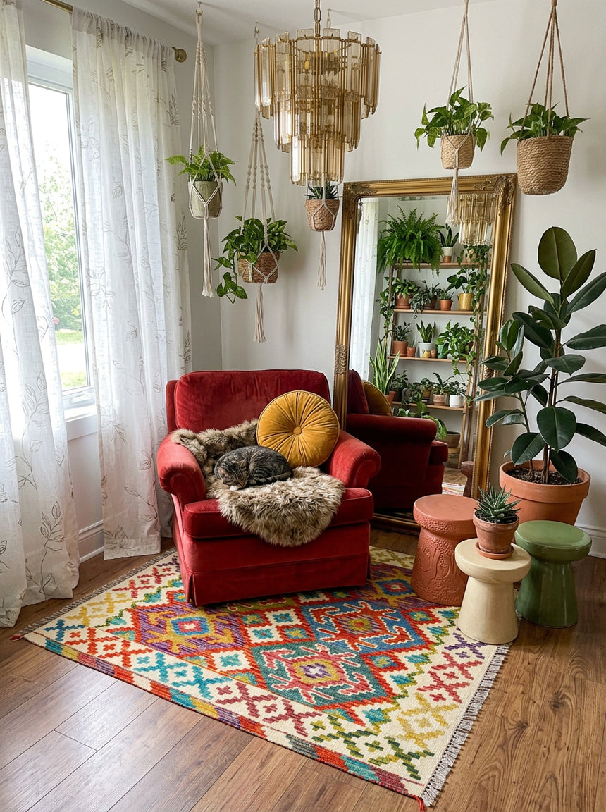 Kilim Afgano | 101 x 94 cm
